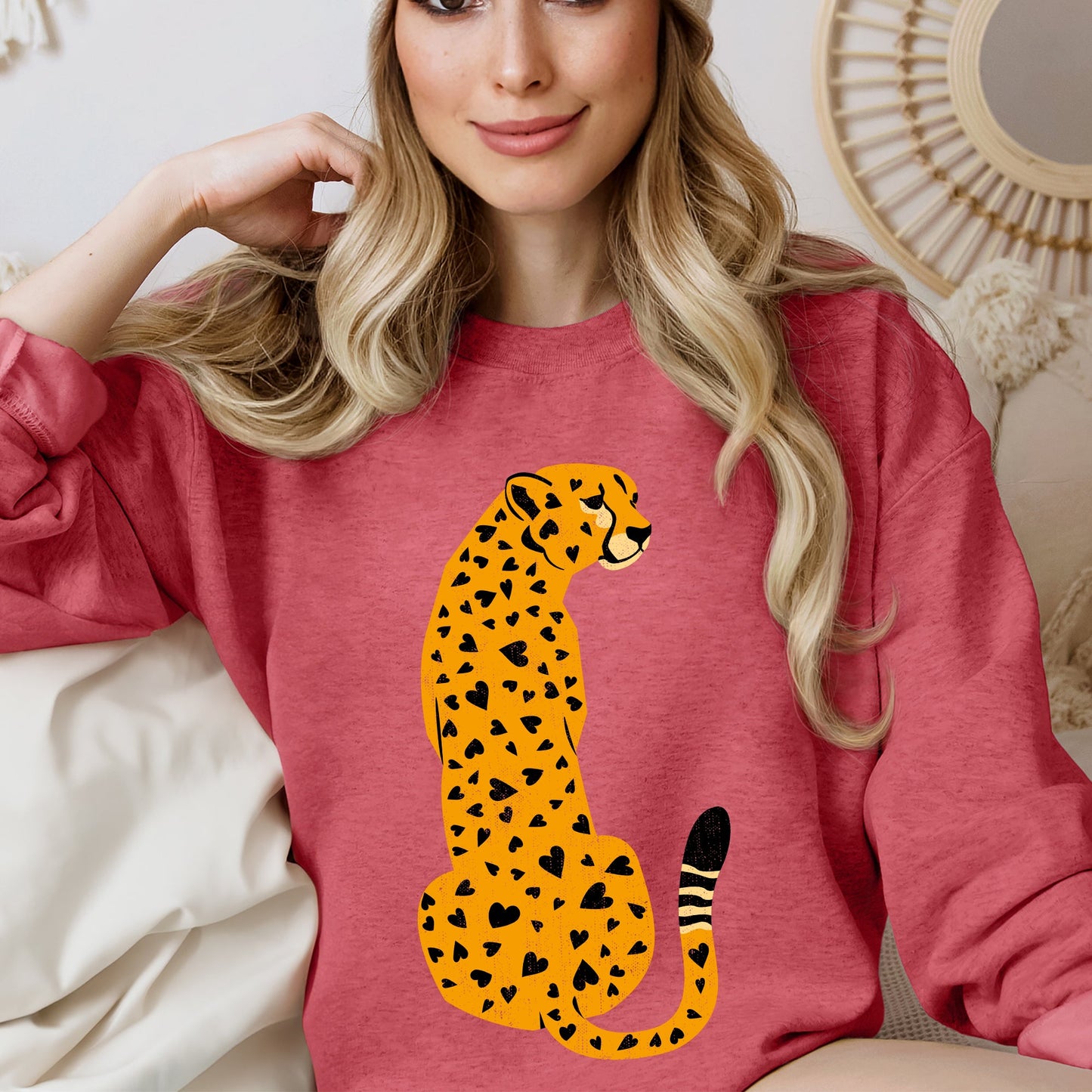 Leopard, Heart Spots, Valentine's Day Sweatshirt