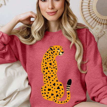 Leopard, Heart Spots, Valentine's Day Sweatshirt
