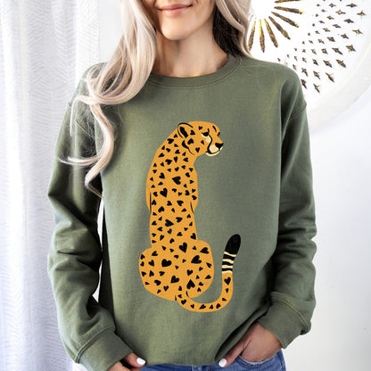 Leopard, Heart Spots, Valentine's Day Sweatshirt