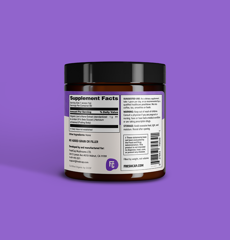 Lion's Mane Mushroom Extract Powder – 14,000mg Triple-Extract for Focus