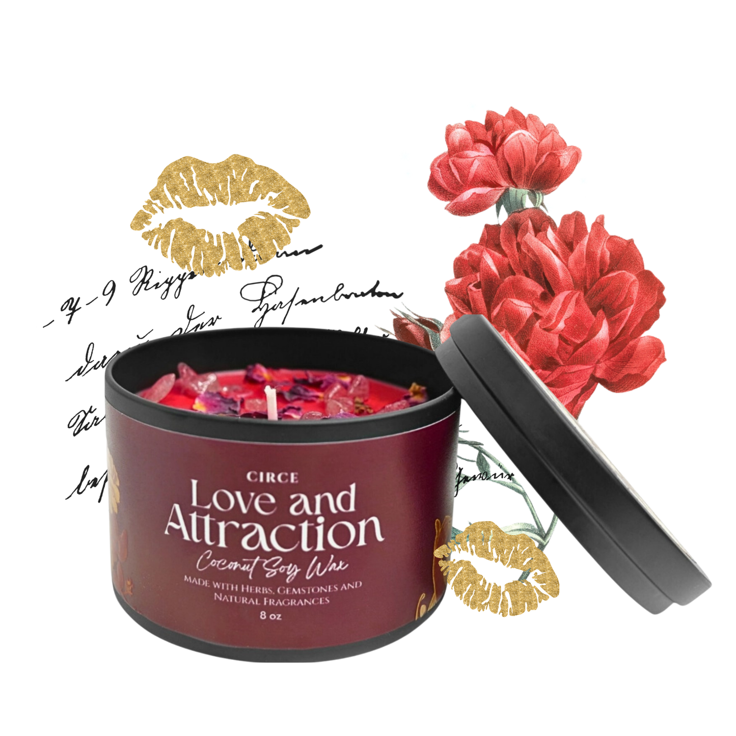 Love & Attraction Candle — 8‑oz Romantic Manifestation –