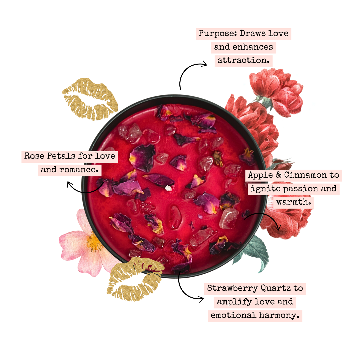 Love & Attraction Candle — 8‑oz Romantic Manifestation –