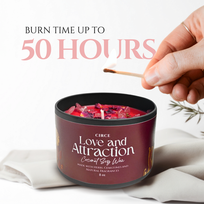 Love & Attraction Candle — 8‑oz Romantic Manifestation –