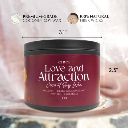 Love & Attraction Candle — 8‑oz Romantic Manifestation –