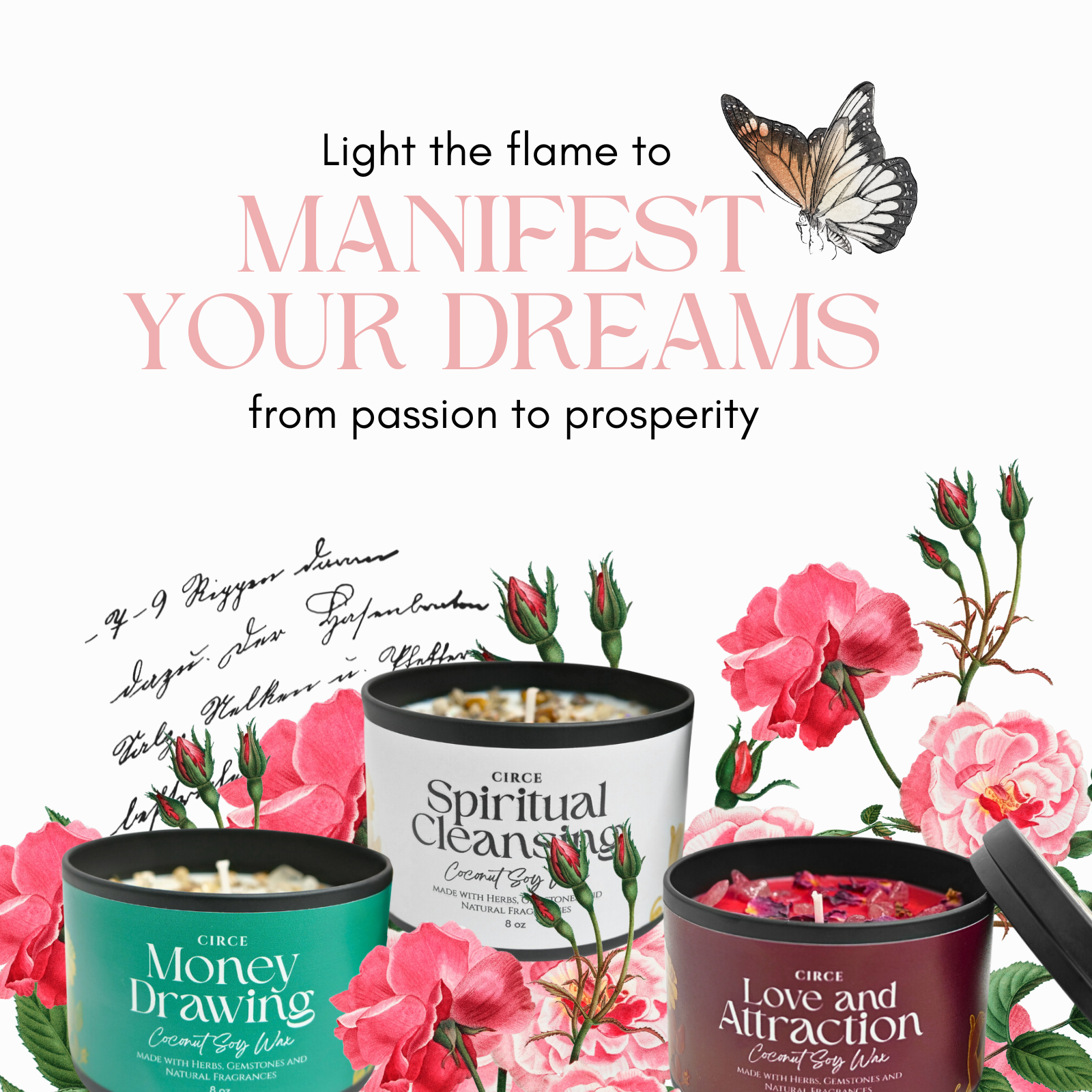 Love & Attraction Candle — 8‑oz Romantic Manifestation –