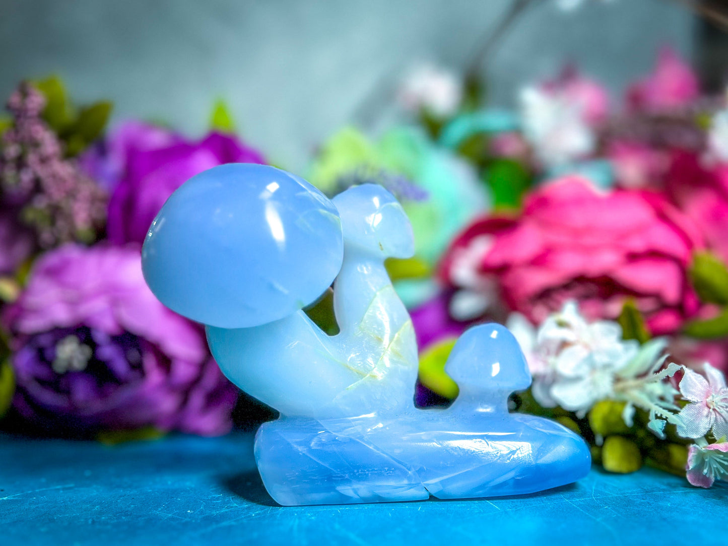 Blue Chalcedony Mushroom Sculpture - 710g –