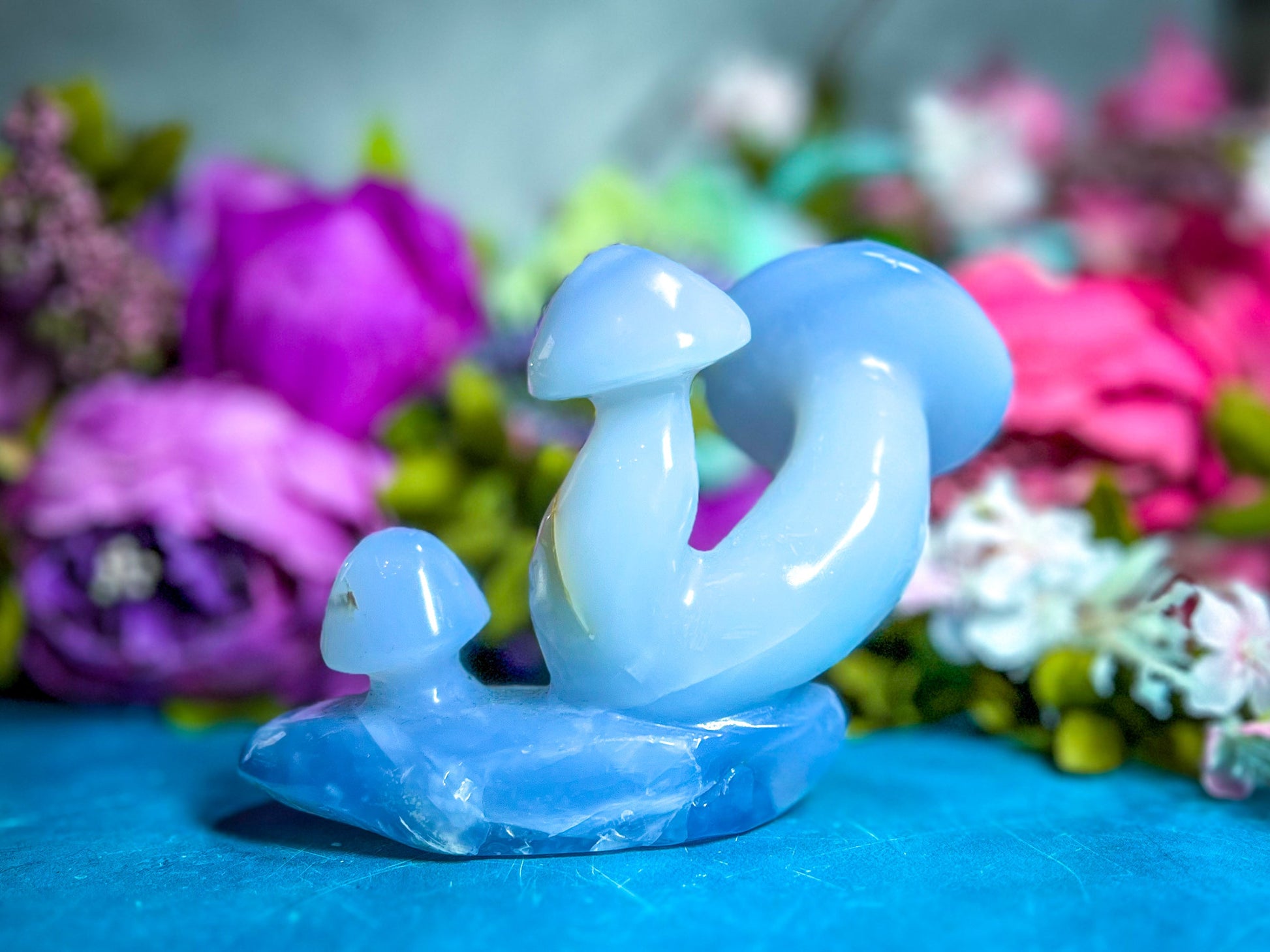 Blue Chalcedony Mushroom Sculpture - 710g –