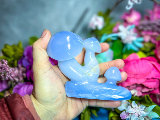 Blue Chalcedony Mushroom Sculpture - 710g –
