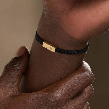 Constant Protection Black Onyx Karma Circle Men’s Black String Bracelet