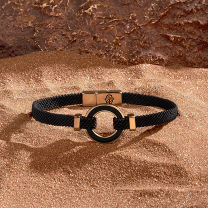Constant Protection Black Onyx Karma Circle Men’s Black String Bracelet