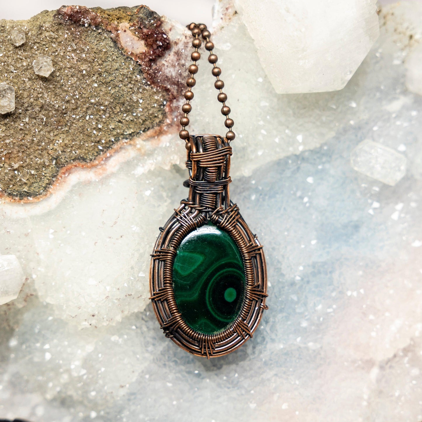 Malachite Wire Wrap Crystal Pendant – Wire Wraps