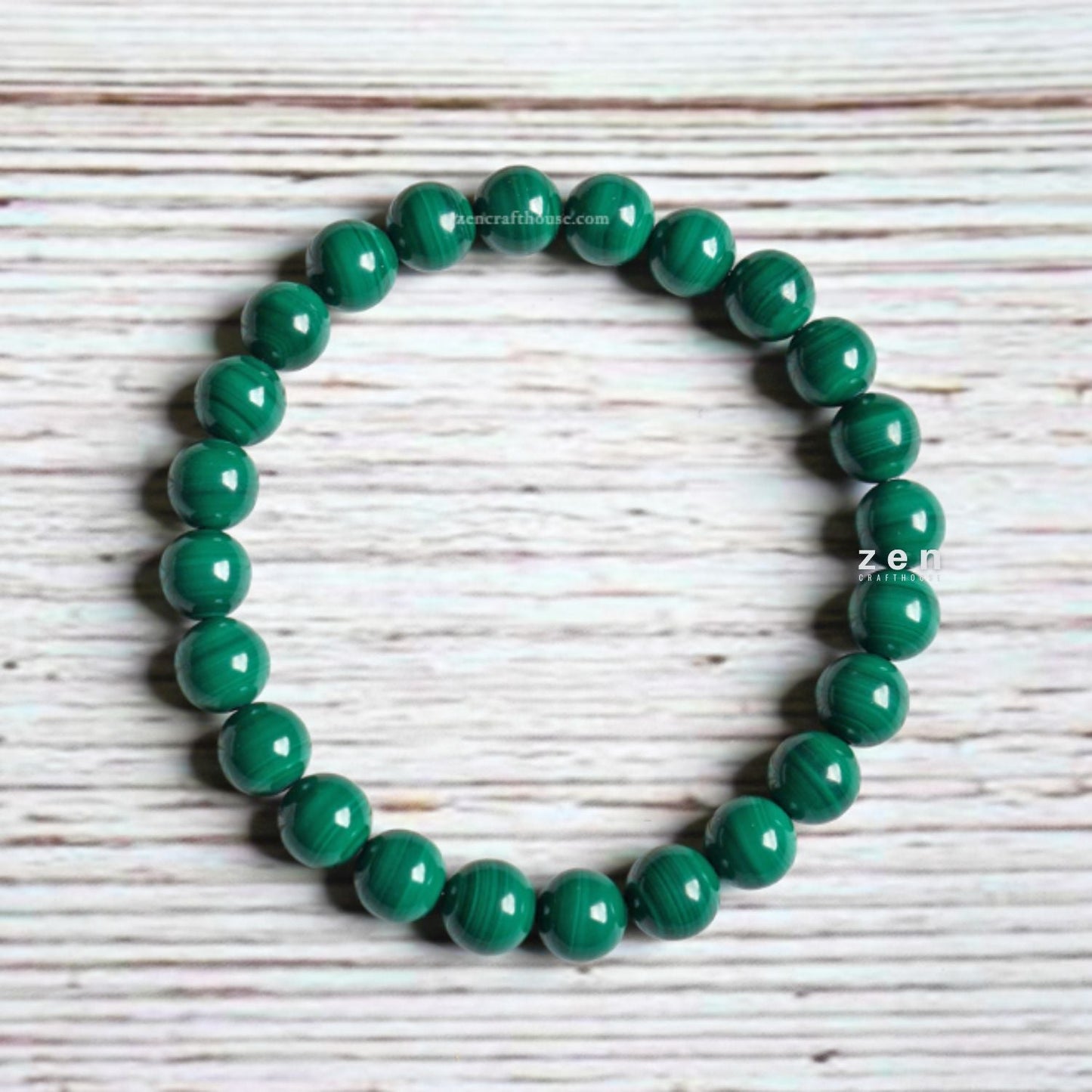 Malachite Pain Relief and Vertigo Support Bracelet – Large (8") Beaded Bracelet