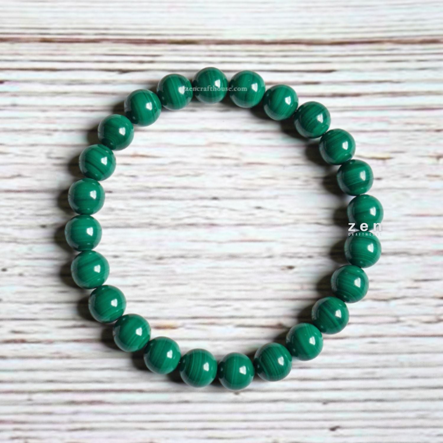 Malachite Pain Relief and Vertigo Support Bracelet – Large (8") Beaded Bracelet