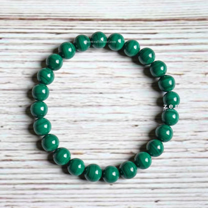 Malachite Pain Relief and Vertigo Support Bracelet – Large (8") Beaded Bracelet