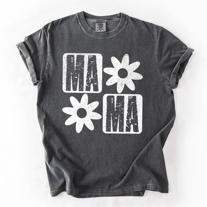 Mama, Minimalist, Graphic, Flowers, Mother's Day Tshirt Comfort Colors T-Shirt – Pepper Dark Gray T-Shirt