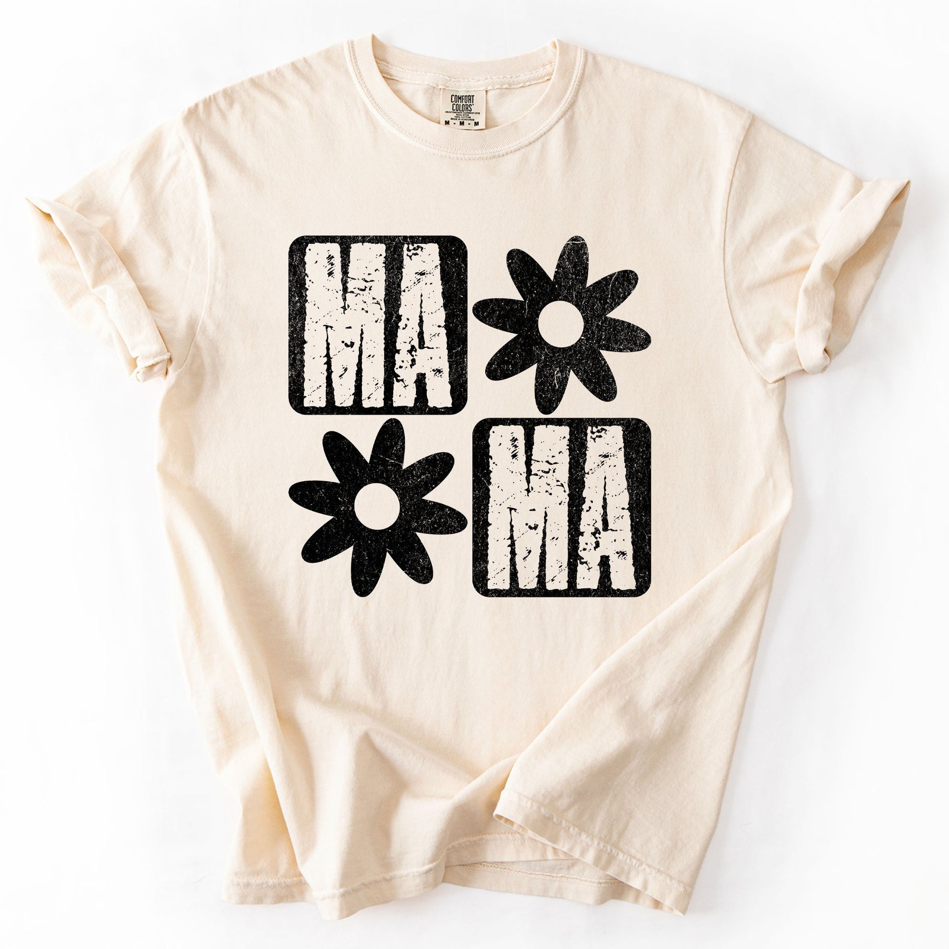 Mama, Minimalist, Graphic, Flowers, Mother's Day Tshirt Comfort Colors T-Shirt – Ivory Cream T-Shirt