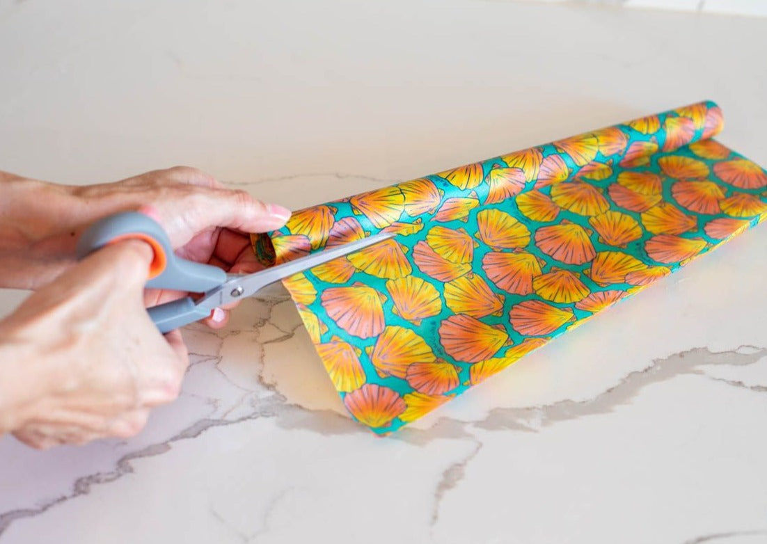 BULK ROLL Beeswax Wrap - Shells Print