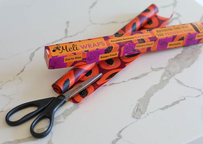 BULK ROLL Beeswax Wrap - Purple Papaya Print