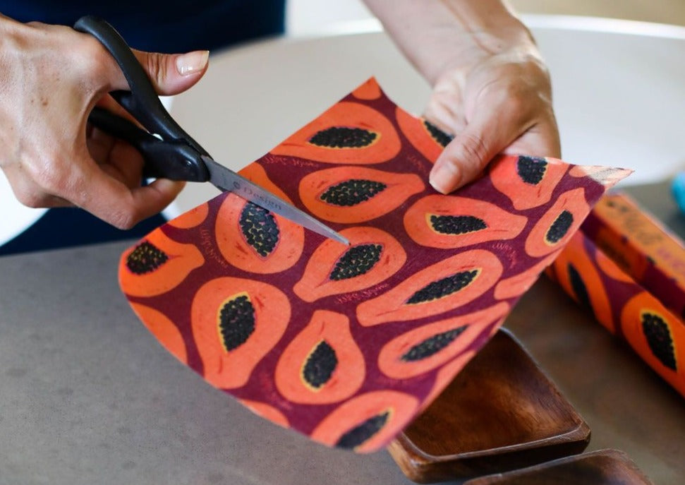 BULK ROLL Beeswax Wrap - Purple Papaya Print