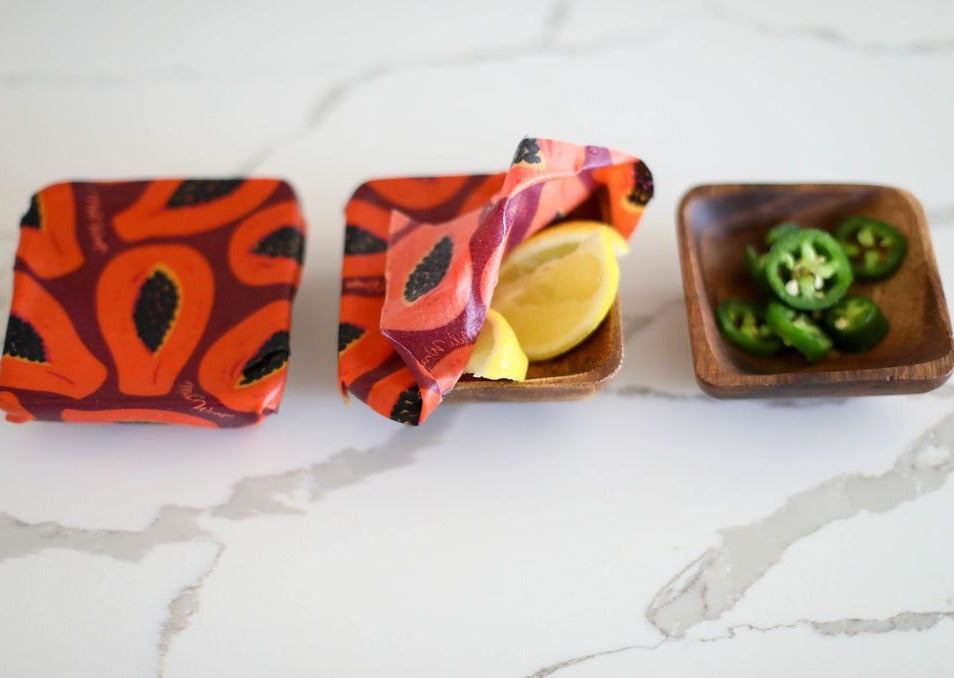 BULK ROLL Beeswax Wrap - Purple Papaya Print