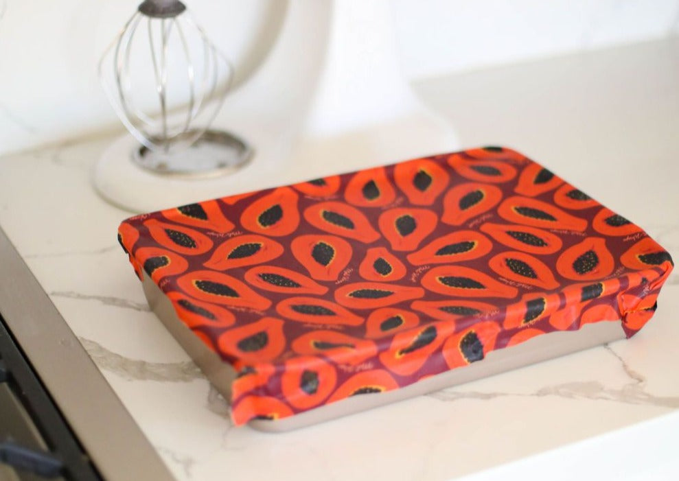 BULK ROLL Beeswax Wrap - Purple Papaya Print