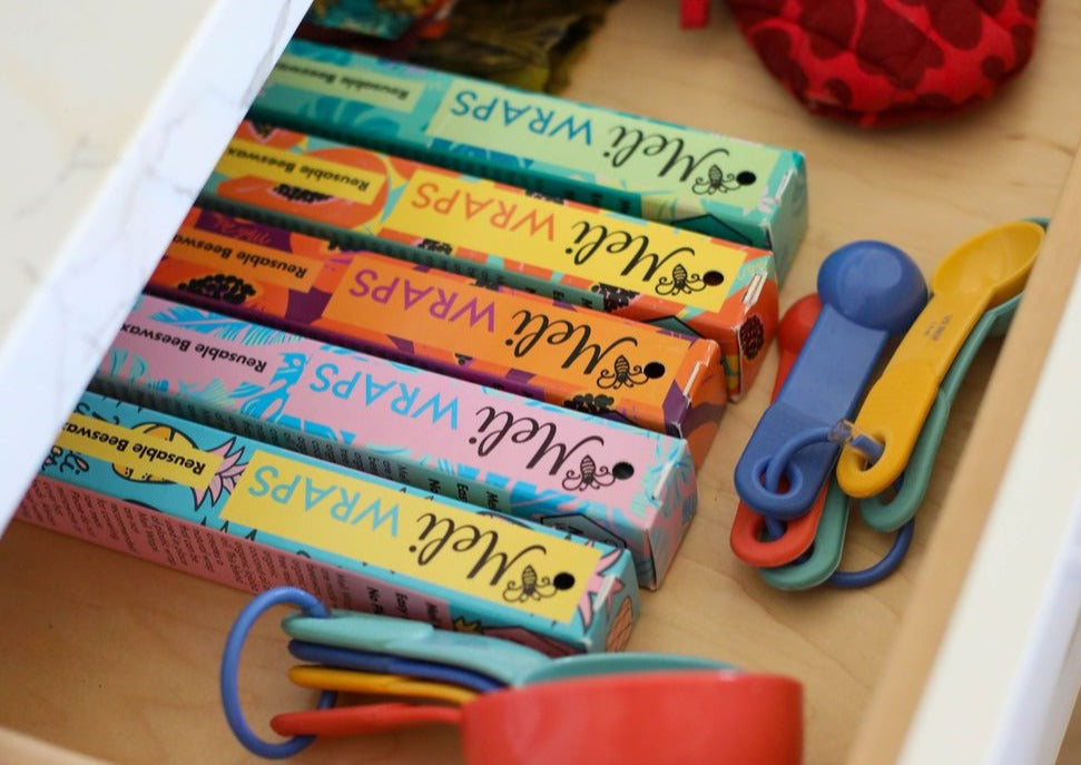 BULK ROLL Beeswax Wrap - Purple Papaya Print