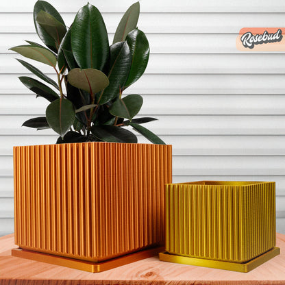 Desert Vista Planter Pot - Perfect Fit Drip Tray, Mesh Drainage –