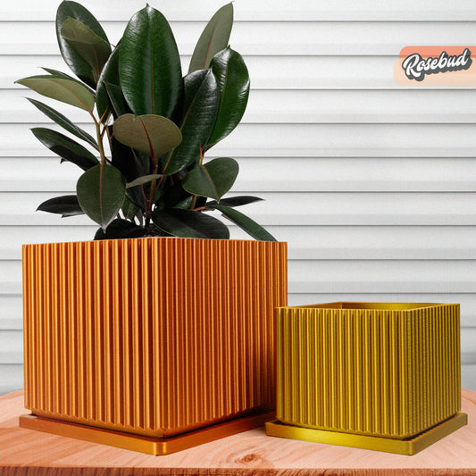 Desert Vista Planter Pot - Perfect Fit Drip Tray, Mesh Drainage –