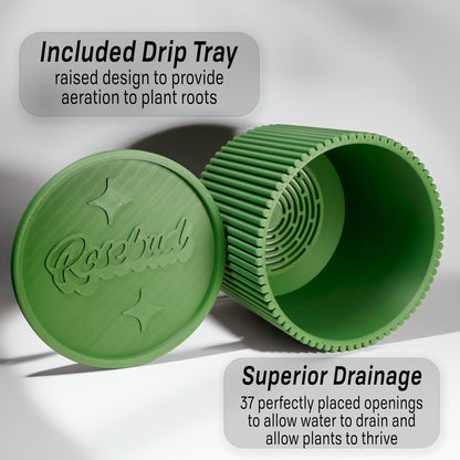 Mid-Century Ribbed Planter | 3D Printed Modern Plant Pot – Pots & Planters