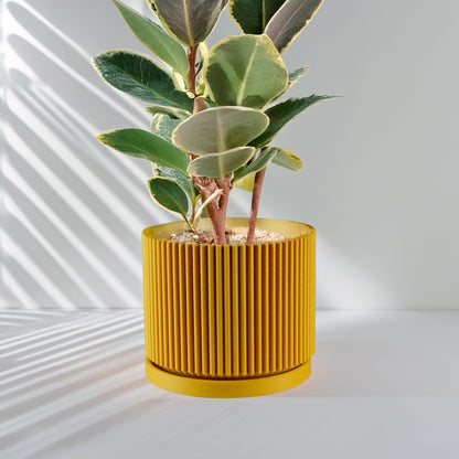 Mid-Century Ribbed Planter | 3D Printed Modern Plant Pot – Mustard Pots & Planters
