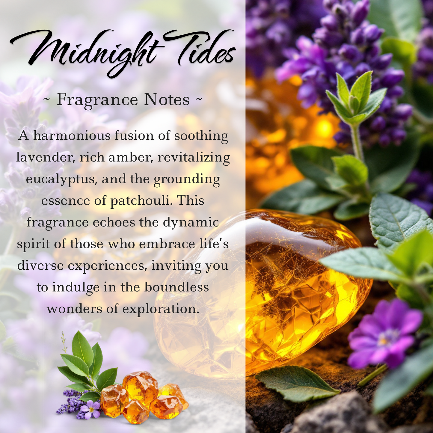 Midnight Tides Crystal-Enhanced Reed Oil Diffuser, 100ml