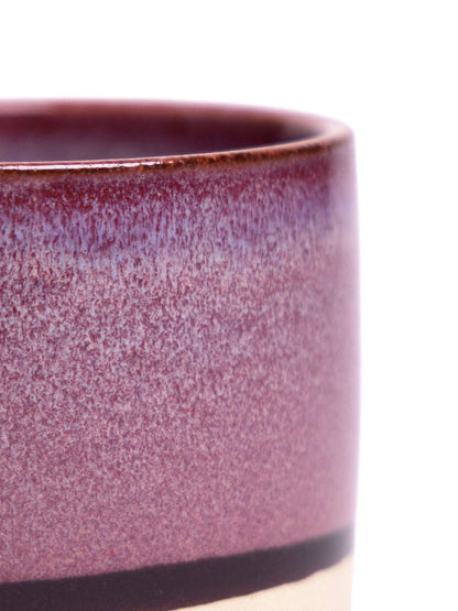 Burgundy Ceramic Plant Pot and Saucer
