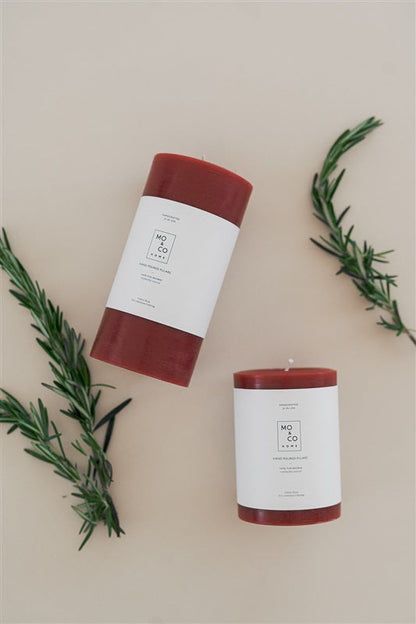 Berry Red | Beeswax Pillar Candle