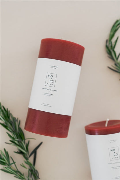 Berry Red | Beeswax Pillar Candle