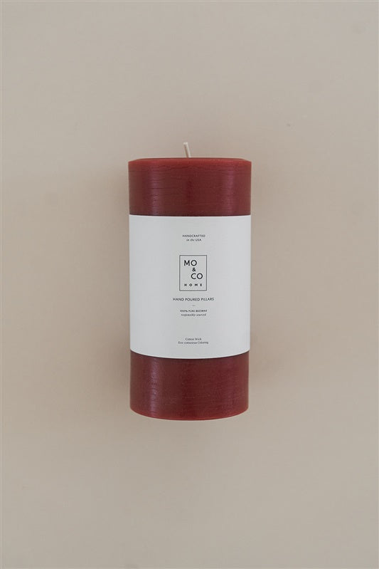 Berry Red | Beeswax Pillar Candle