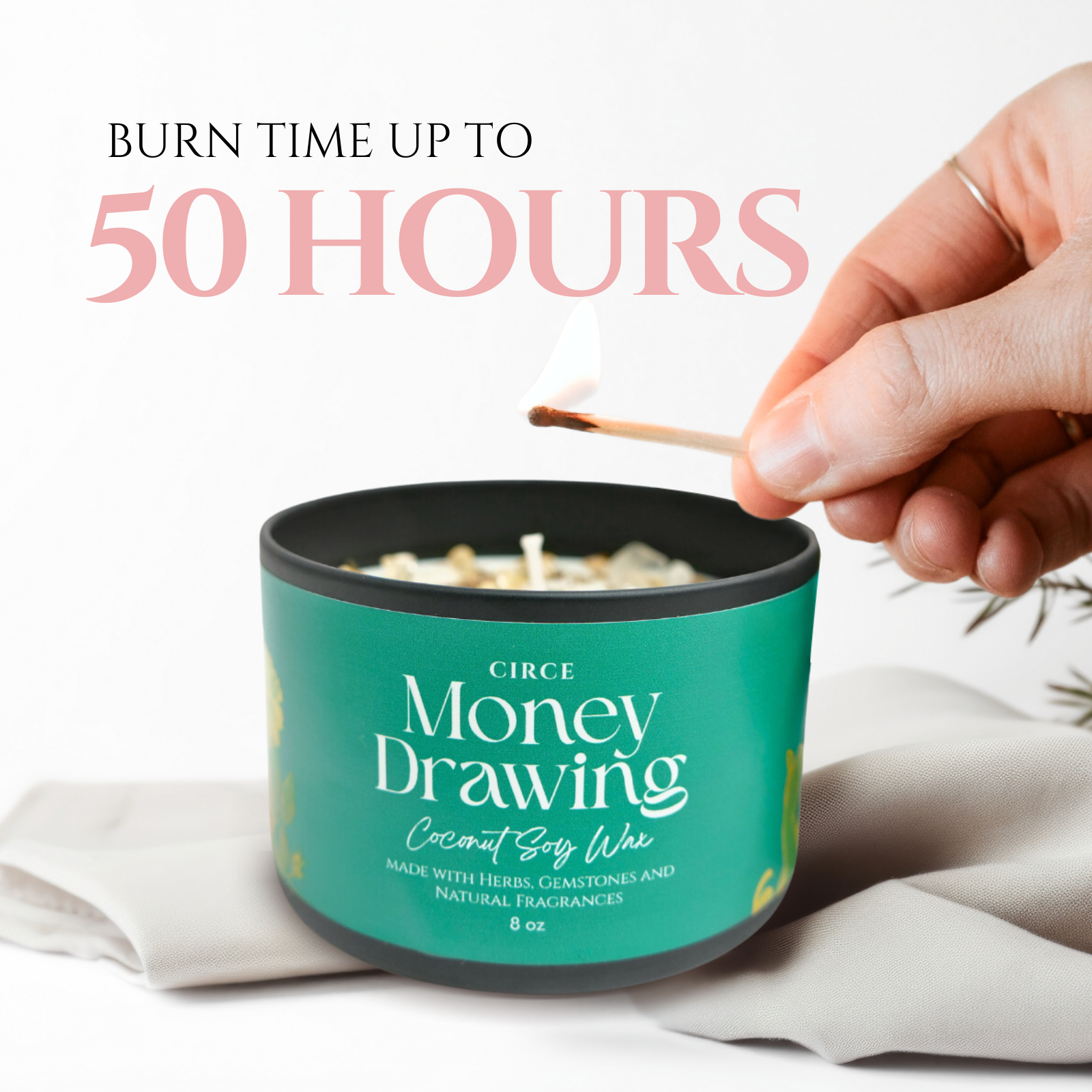 Money Drawing Prosperity Candle – 8‑oz Abundance Ritual Candle –