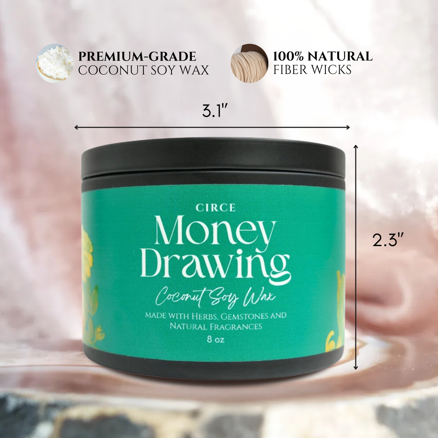 Money Drawing Prosperity Candle – 8‑oz Abundance Ritual Candle –