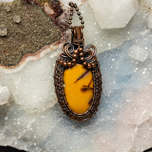 Mookaite Jasper Wire Wrap Crystal Pendant