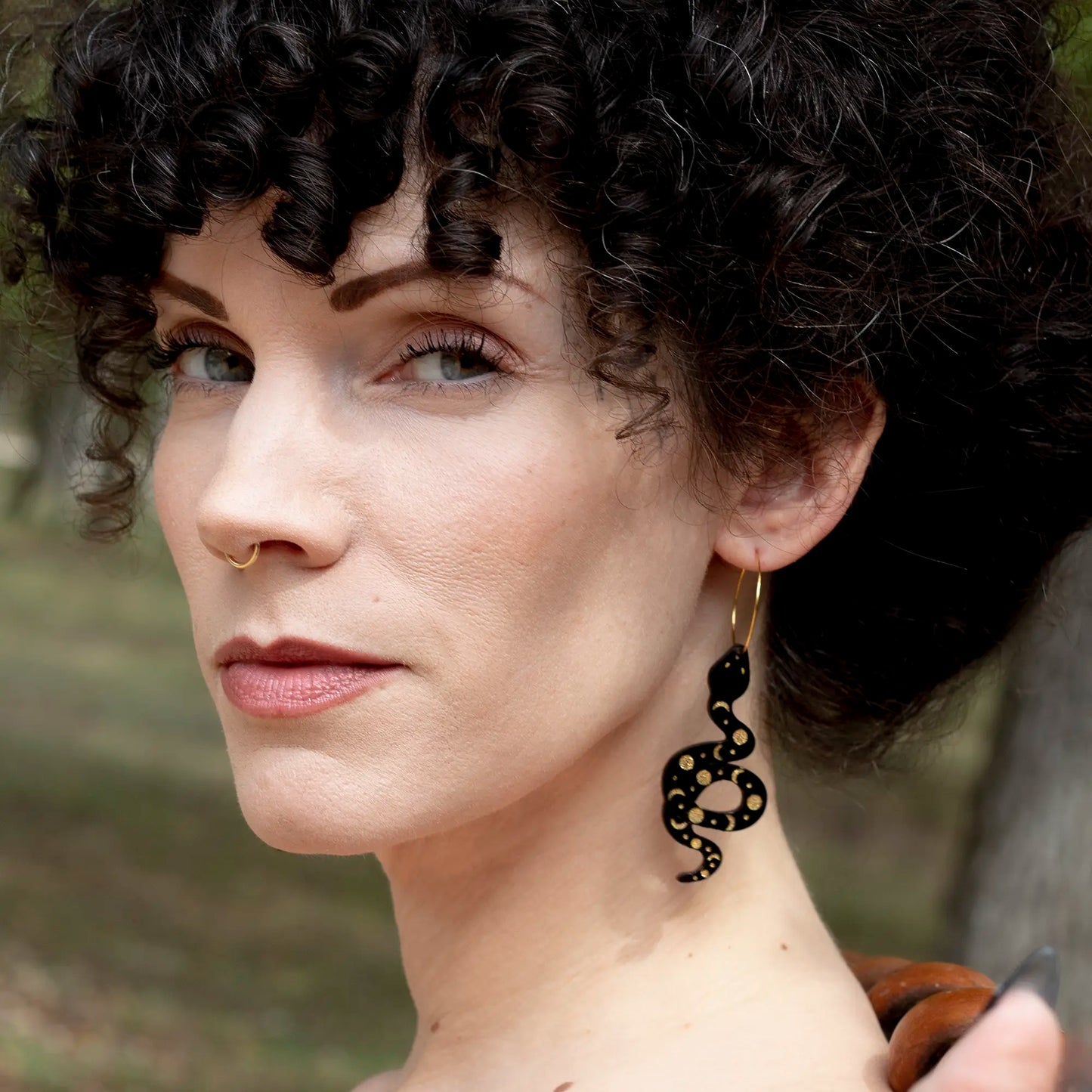 Moon Phases Snake Hoops