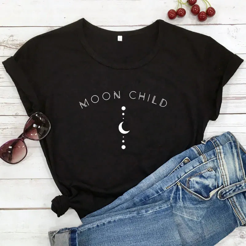 Moon Child T-Shirts – Black clothing