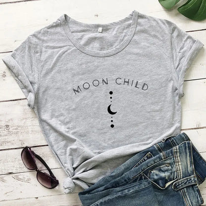 Moon Child T-Shirts – Gray clothing