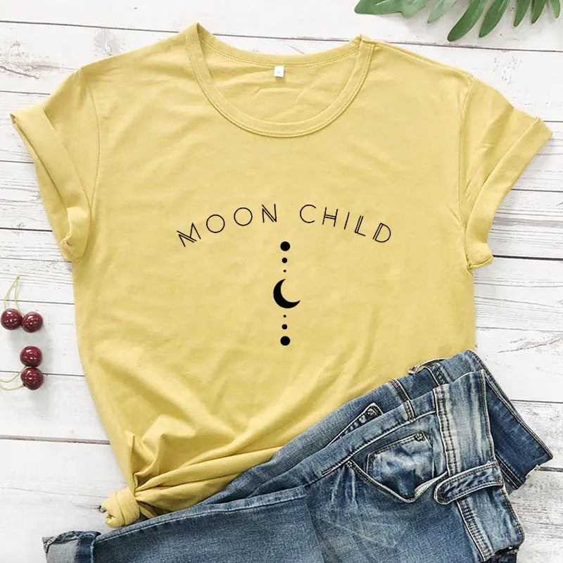 Moon Child T-Shirts – Yellow clothing