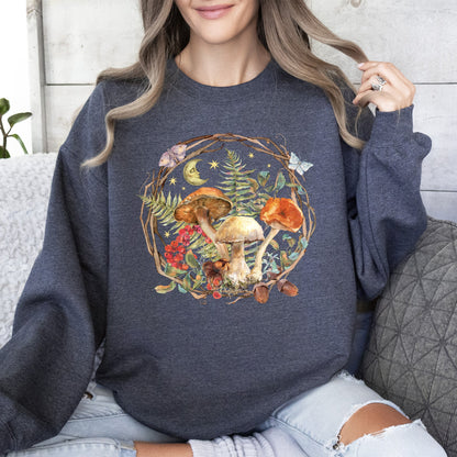 Moon, Moth And Mushrooms - Sweatshirt