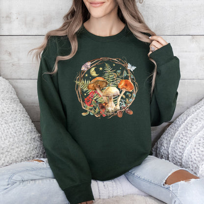 Moon, Moth And Mushrooms - Sweatshirt