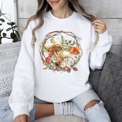 Moon, Moth And Mushrooms - Sweatshirt