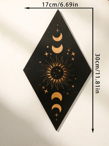 Wood Witchy Wall Plaques – MOON 1 PC home decor