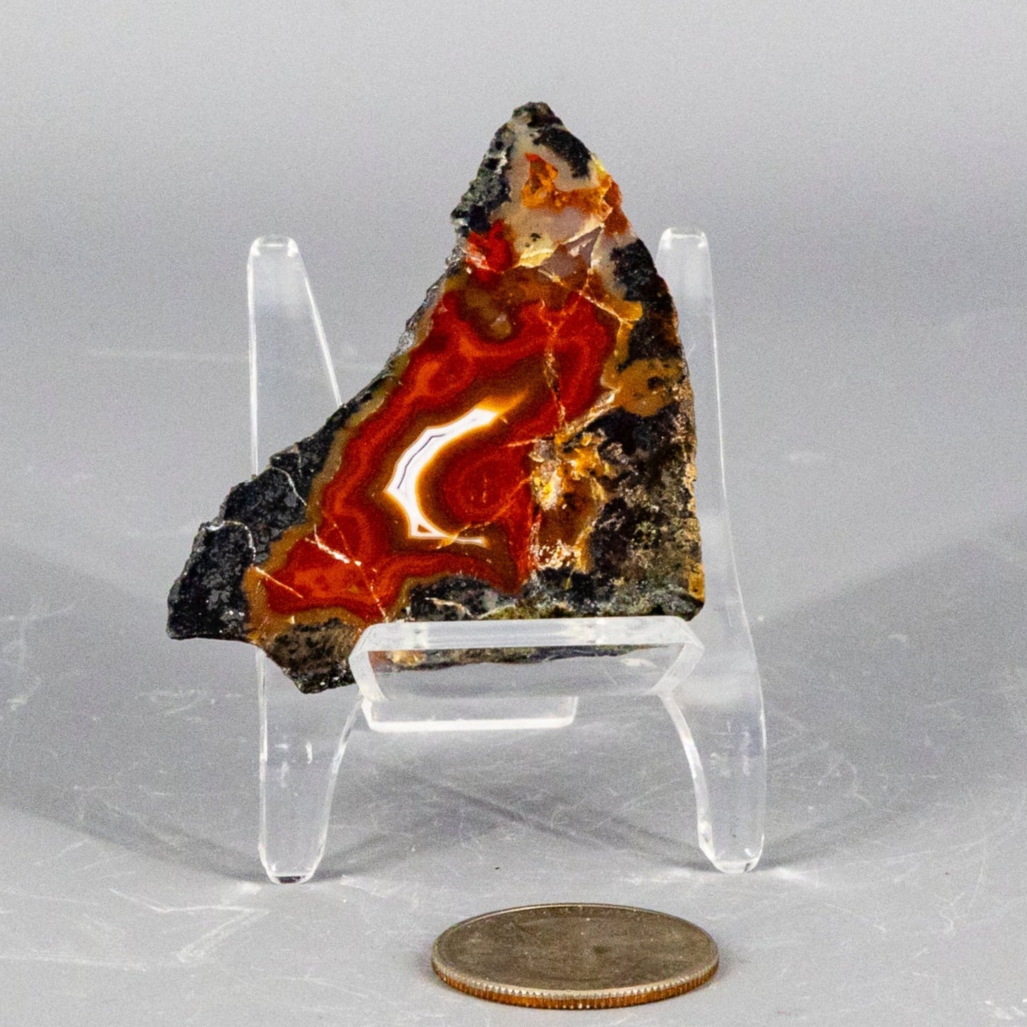 Moroccan Agate Geode Slice – Moroccan Agate 38g - 2.00" x 1.75" Geodes