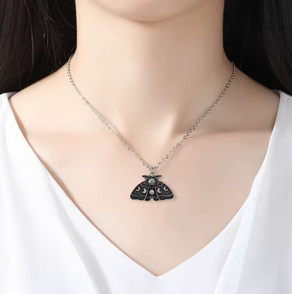 Moth Moon Phase Necklace