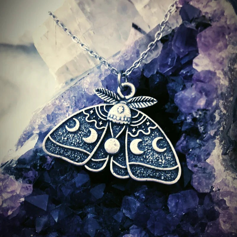 Moth Moon Phase Necklace