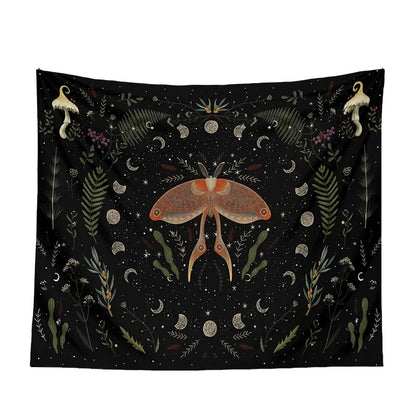 Moon Phase Black Tapestry